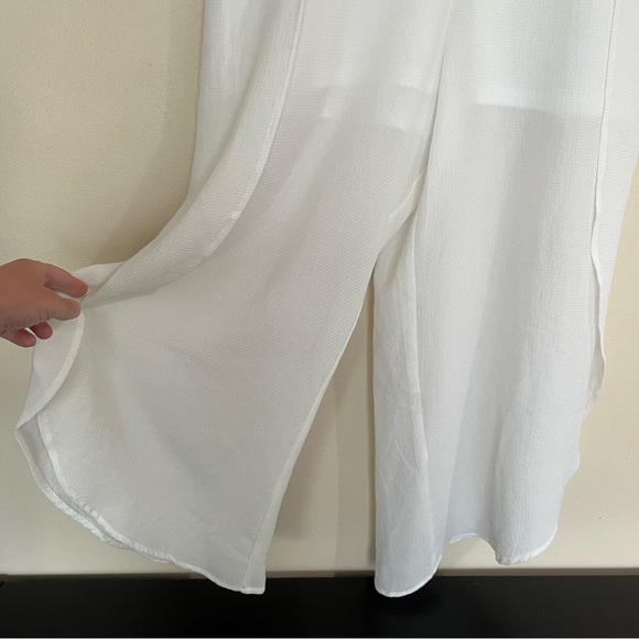 Purple Snow Split Leg Jumpsuit or Romper | White Cropped Wide Leg Jumpsuit - Picture 3 of 15